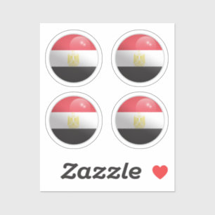 Sticker Drapeau Cercle Brillant d'Égypte