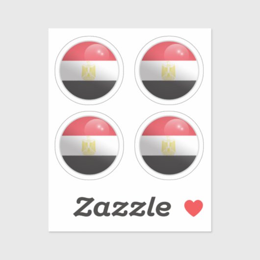 Sticker Drapeau Cercle Brillant d'Égypte (Feuille)