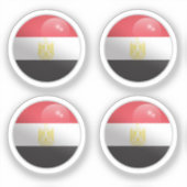 Sticker Drapeau Cercle Brillant d'Égypte (Recto)