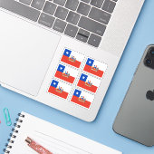 Sticker Drapeau chilien (Ordinateur portable avec iPhone)