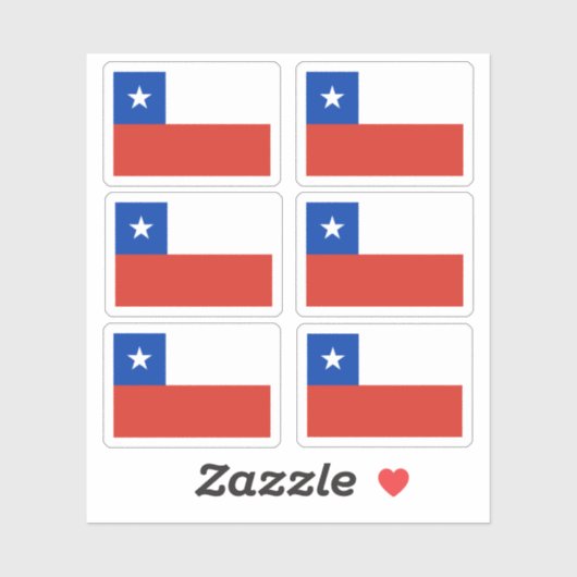Sticker Drapeau chilien (Feuille)