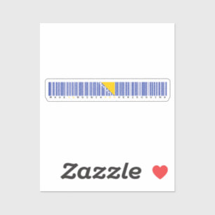 Sticker Drapeau code-barres Made in Bosnie-Herzégovine
