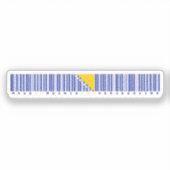 Sticker Drapeau code-barres Made in Bosnie-Herzégovine (Recto)