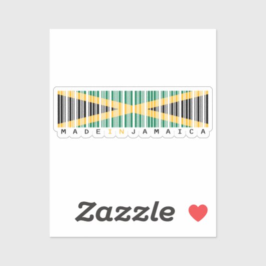 Sticker Drapeau code-barres Made in Jamaica (Feuille)