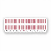 Sticker Drapeau code-barres Made in Lettonie (Recto)