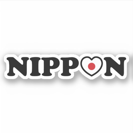 Sticker Drapeau Coeur d'amour Nippon (Devant)