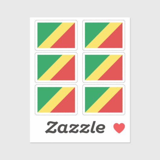 Sticker Drapeau Congo Collection pack de 6 (Feuille)