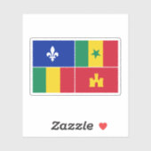 Sticker drapeau créole de Louisiane (Feuille)