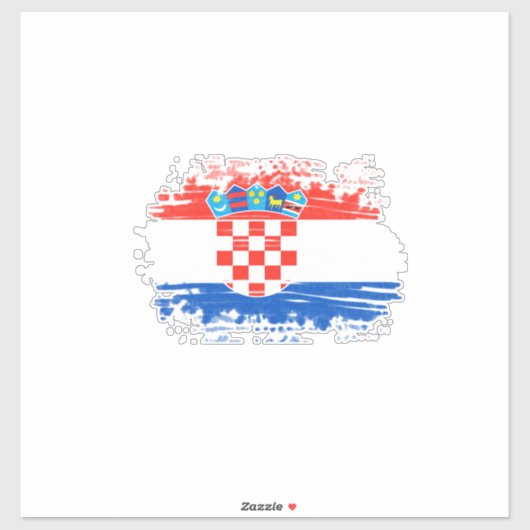 Sticker Drapeau croate (Feuille)
