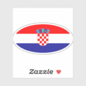 Sticker Drapeau croate ovale (Feuille)