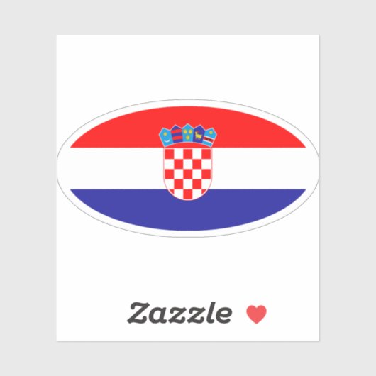 Sticker Drapeau croate ovale (Feuille)