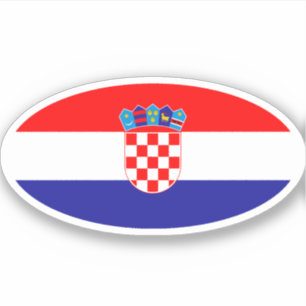 Sticker Drapeau croate ovale