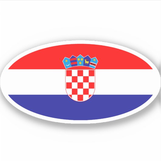 Sticker Drapeau croate ovale (Devant)
