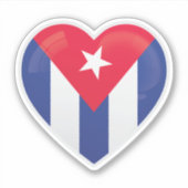 Sticker Drapeau Cuba Love (Devant)