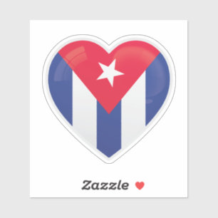 Sticker Drapeau Cuba Love