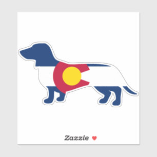Sticker Drapeau Dachshund Colorado