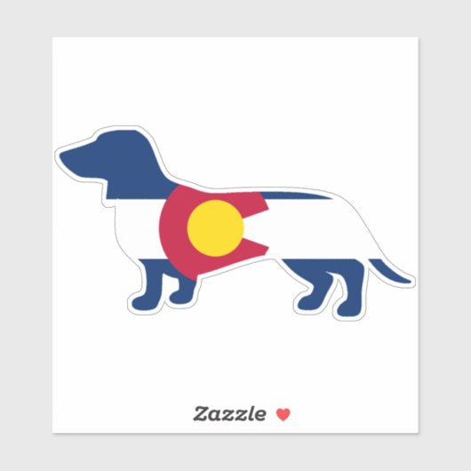 Sticker Drapeau Dachshund Colorado (Feuille)