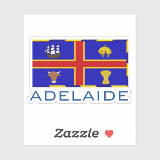 Sticker Drapeau d'Adélaïde, Australie (Feuille)