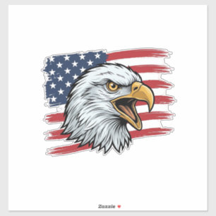 Sticker Drapeau d'aigle patriotique dessin vectoriel vinta