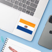 Sticker Drapeau d'Albany, New-York (Ordinateur portable avec iPhone)