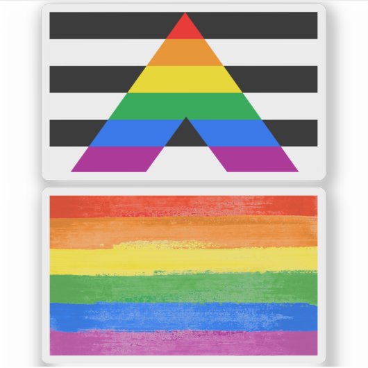 Sticker Drapeau d'allié straight (Devant)