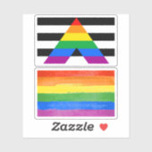 Sticker Drapeau d'allié straight (Feuille)