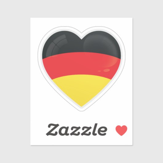 Sticker Drapeau d'amour Allemagne (Feuille)