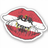 Sticker Drapeau d'amour autrichien Lipstick (Recto)