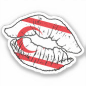 Sticker Drapeau d'amour chypriote nord (Recto)