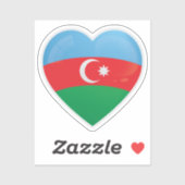 Sticker Drapeau d'amour d'Azerbaïdjan (Feuille)