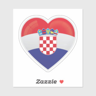 Sticker Drapeau d'amour de Croatie