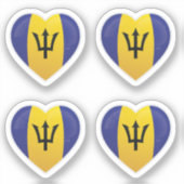 Sticker Drapeau d'amour de la Barbade (Recto)