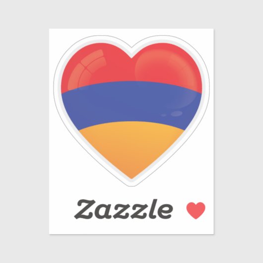 Sticker Drapeau d'amour de l'Arménie (Feuille)