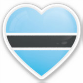 Sticker Drapeau d'amour du Botswana (Recto)