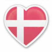 Sticker Drapeau d'amour du Danemark (Devant)