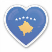 Sticker Drapeau d'amour du Kosovo (Devant)