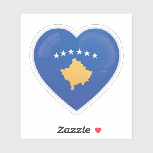 Sticker Drapeau d'amour du Kosovo (Feuille)