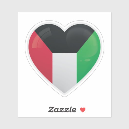 Sticker Drapeau d'amour du Koweït (Feuille)