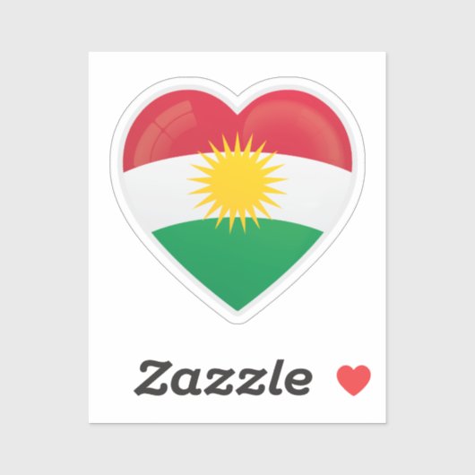 Sticker Drapeau d'amour du Kurdistan (Feuille)