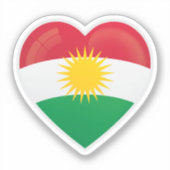 Sticker Drapeau d'amour du Kurdistan (Recto)