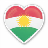 Sticker Drapeau d'amour du Kurdistan (Devant)