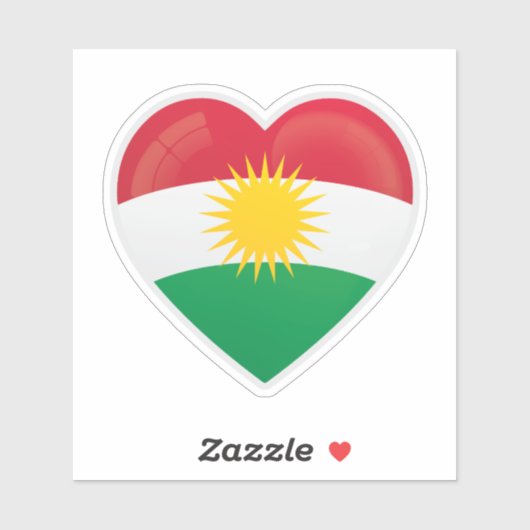 Sticker Drapeau d'amour du Kurdistan (Feuille)