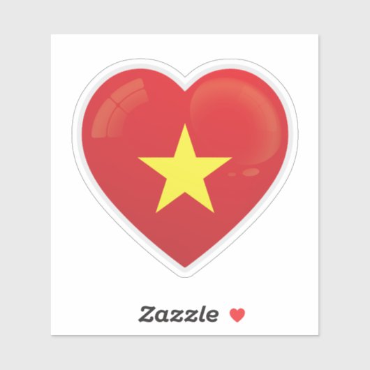 Sticker Drapeau d'amour du Vietnam (Feuille)