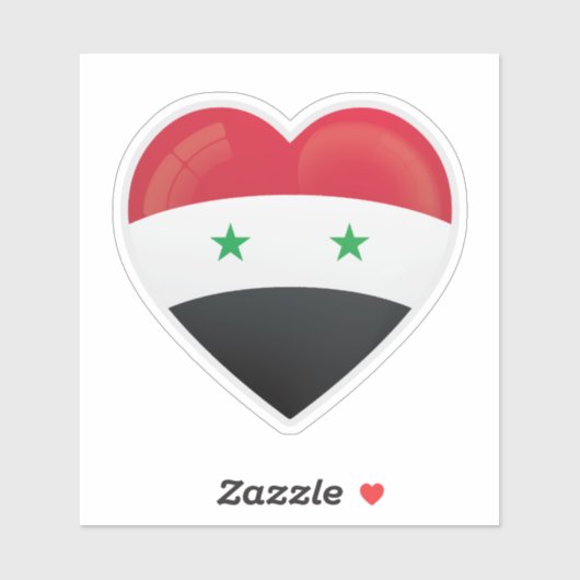 Sticker Drapeau d'amour en Syrie (Feuille)