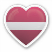 Sticker Drapeau d'amour Lettonie (Devant)