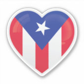 Sticker Drapeau d'amour Porto Rico (Devant)