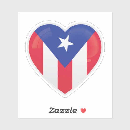 Sticker Drapeau d'amour Porto Rico (Feuille)