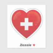 Sticker Drapeau d'amour Suisse (Feuille)