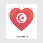 Sticker Drapeau d'amour tunisien (Feuille)
