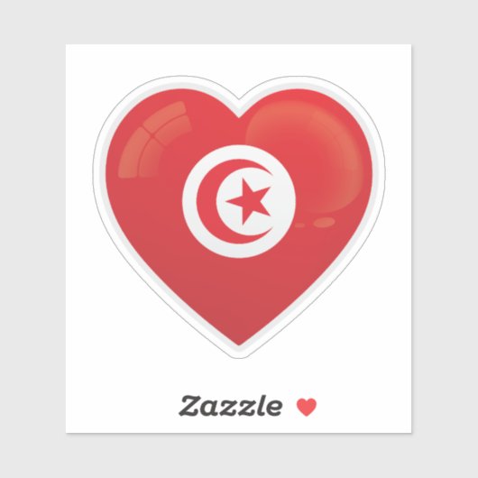 Sticker Drapeau d'amour tunisien (Feuille)